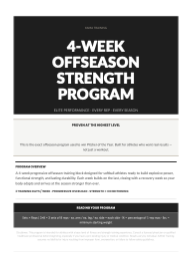KAMA Training | 4-Week Offseason Softball Strength Program